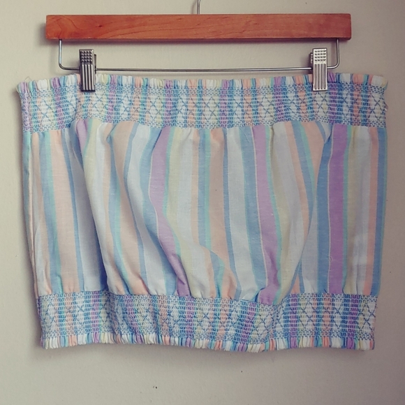 Derek Heart Tube Top Pastel Rainbow Stripe Size Large - Picture 6 of 6